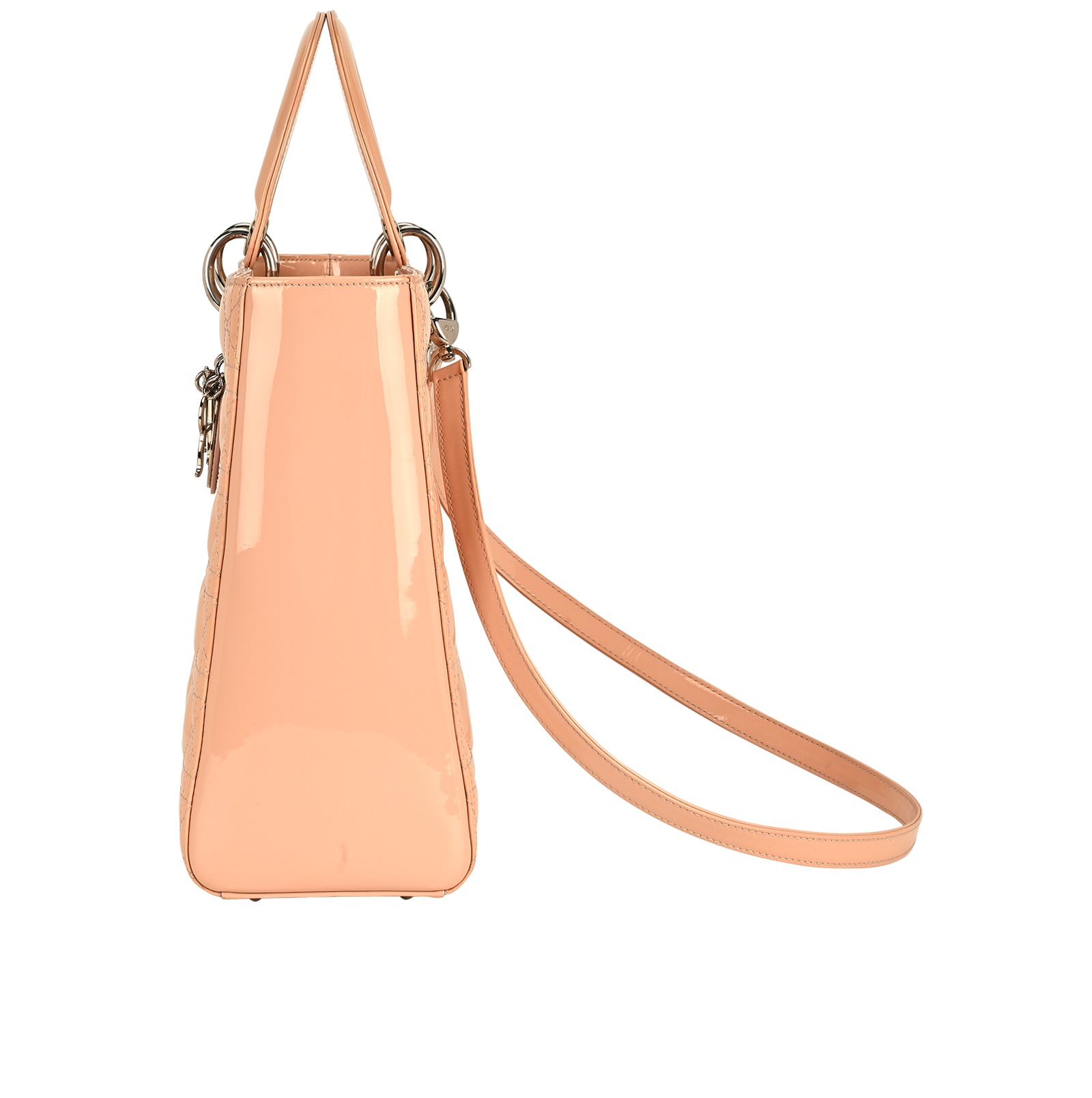 Large Lady Dior, &pound;1,800, Handbags, Pink, Patent Leather, Bottom view
